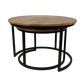 HSM Collection-Runde Beistelltisch Ronin S/2-ø70x46 / ø55x40-Natur/Schwarz-Mango/Metall