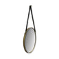 HSM Kollektion - Runder Spiegel mit Riemen - 63x3x95 - Gold/Schwarz - Metall/Kunstleder