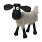 HSM Collection-Schaap Shawn Klein-32x14x32-Weiß/Schwarz-Ziegenleder/Teak