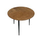 HSM Collection-Runde Beistelltisch Fishbone-60x60x49-Natur/Schwarz-Eiche/Metall