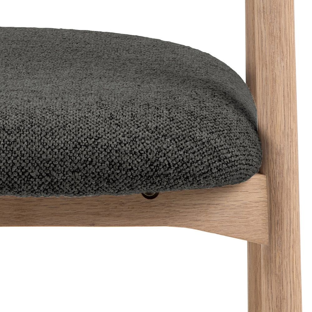 HSM Collection-Esszimmerstuhl Ella Mit Arm S/2-56x54x76-Grau/Weiß Pigmentiert-Stoff/Eiche
