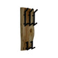 HSM Collection-Garderobenständer Vertikal 5 Haken-26x3x60-Natur/Schwarz-Akazie/Metall