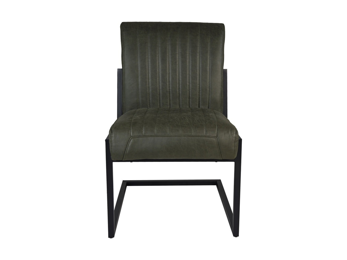 HSM Collection-Esszimmerstuhl Texas S/2-55x50x85-Grün/Schwarz-Leder/Metall
