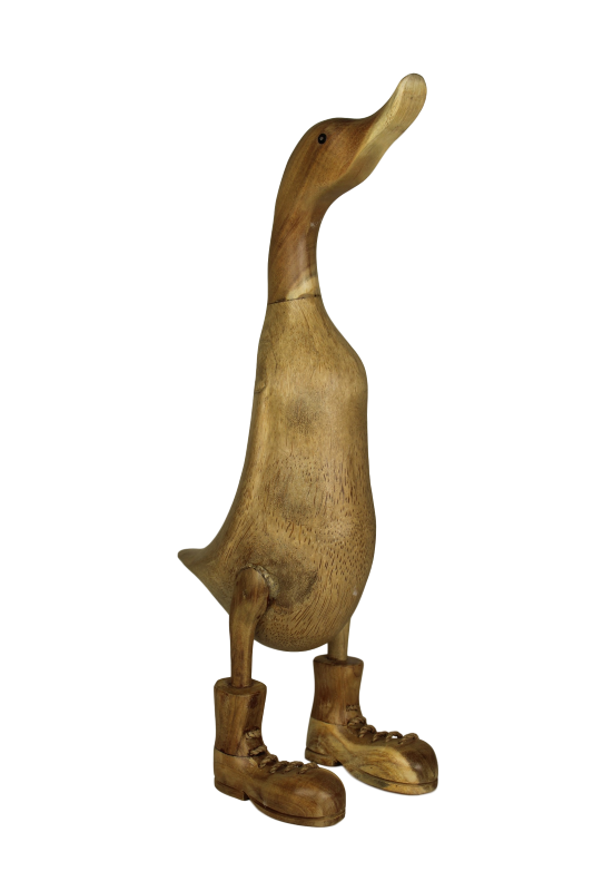 HSM Kollektion-Holzente Handgefertigt-12x18x44-Natur-Bambus/Teak