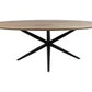 HSM Kollektion - Ovaler Esstisch Zurich - 220x100x76 - Natur/Schwarz - Akazie/Metall