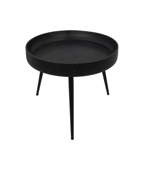 HSM Collection-Runde Beistelltisch Ventura-ø50x42-Schwarz-Mango/Metall