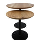 HSM Collection-Runde Beistelltisch Zürich -ø60x50/ø45x42-Natur/Schwarz-Akazie/Metall
