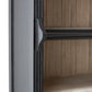 Bücherschrank mit Leiter Holz / schwarz/ natur