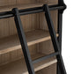 Bücherschrank mit Leiter Holz / schwarz/ natur
