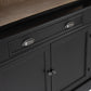 Bücherschrank mit Leiter Holz / schwarz/ natur