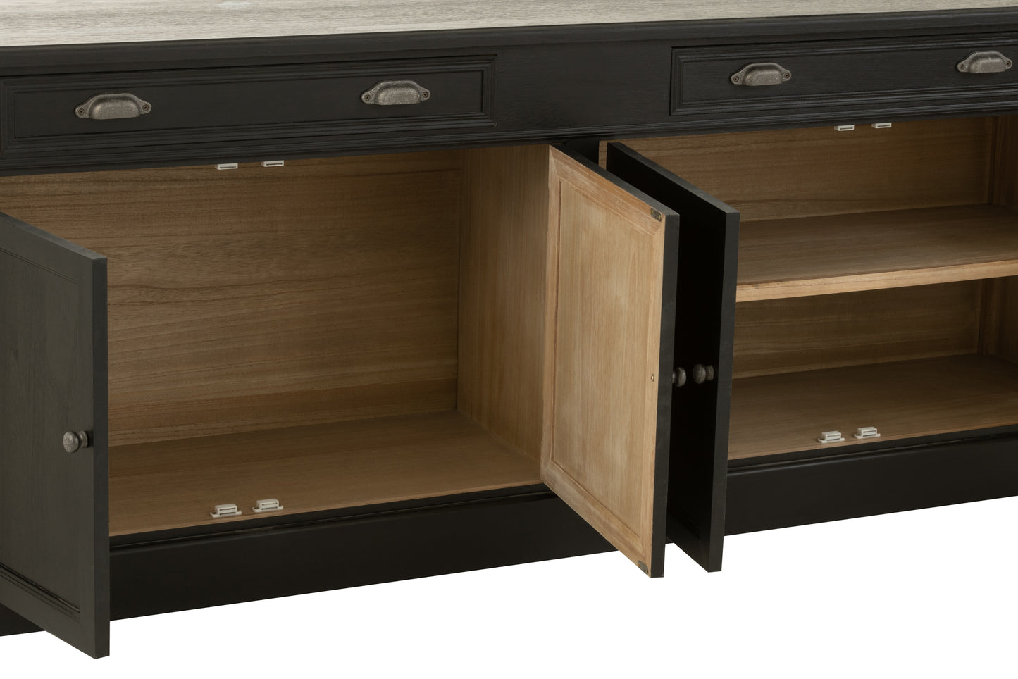 Bücherschrank mit Leiter Holz / schwarz/ natur