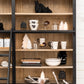 Bücherschrank mit Leiter Holz / schwarz/ natur