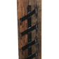 HSM Collection-Stand Weinregal 4 Flaschen-32x28x100-Braun/Schwarz-Teak