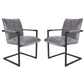 HSM Collection-Eetkamerstuhl Boston S/2-56x68x89-Delfin Grau/Schwarz-Stoff/Metall