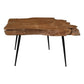 HSM Kollektion-Rechteckiger Couchtisch Root-80x50x53-Natur/Schwarz-Teak/Metall