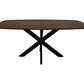 HSM Collection-Dänischer Esstisch-220x110x76-Natur/Schwarz-Mango/Metall