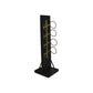 HSM Collection-Stand Weinregal 4 Flaschen-25x25x80-Schwarz/Gold-Mango/Metall