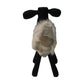HSM Collection-Schaap Shawn Klein-32x14x32-Weiß/Schwarz-Ziegenleder/Teak