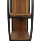 HSM Collection-Wandregal 3 Ebenen-90x25x80-Natur/Schwarz-Mango/Metall