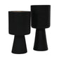 HSM Collection-Kerzenhalter S/2-ø8x8x15/ø8x8x17-Schwarz-Teak