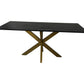 HSM Kollektion-Rechteckiger Esstisch aus Marmor-180x90x77-Schwarz/Gold-Marmor/Metall