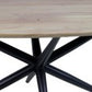 HSM Kollektion - Ovaler Esstisch Zurich - 220x100x76 - Natur/Schwarz - Akazie/Metall