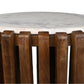 HSM Kollektion-Runder Beistelltisch-ø45x50-Braun/Weiß-Mango/Marmor