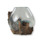 HSM Collection-Vase auf Wurzelholz-ø15x20-Braun-Teak/Glas