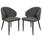 HSM Collection-Eetkamerstuhl Yuna S/2-60x54x82.5-Grau/Schwarz-Stoff/Metall