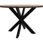 HSM Kollektion-Runder Esstisch Mosaik-140x140x76-Natur/Schwarz-Mango/Metall