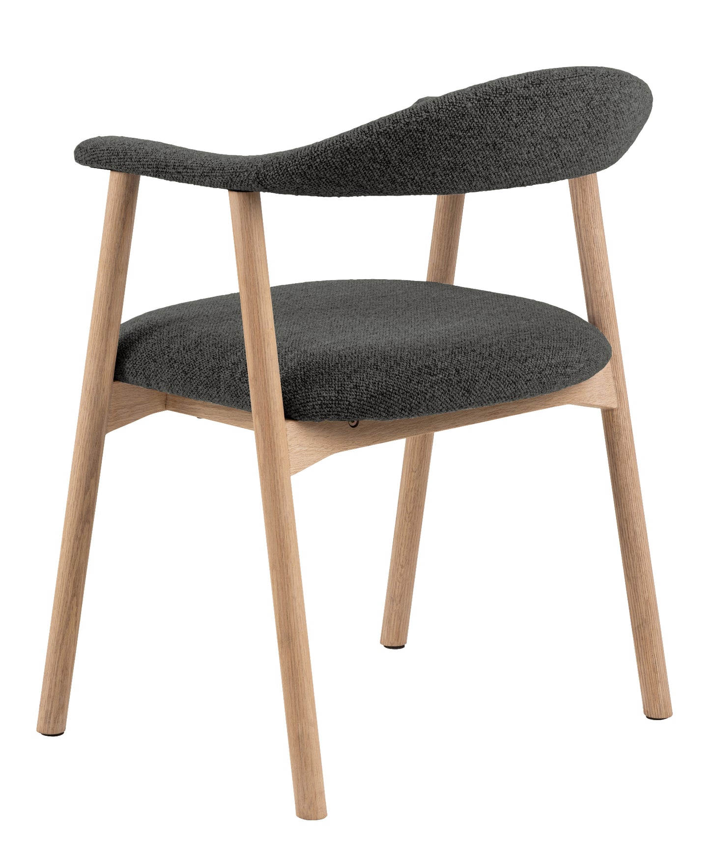 HSM Collection-Esszimmerstuhl Ella Mit Arm S/2-56x54x76-Grau/Weiß Pigmentiert-Stoff/Eiche
