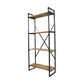 HSM Collection-Regal 4 Regale-80x35x180-Natur/Schwarz-Mango/Metall