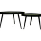 HSM Collection-Runde Couchtisch S/2-ø76x44/ø58x40-Schwarz-Mango/Metall