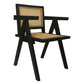 HSM Kollektion-Esszimmerstuhl-56x52x83-Schwarz/Natur-Mahagoni/Rattan