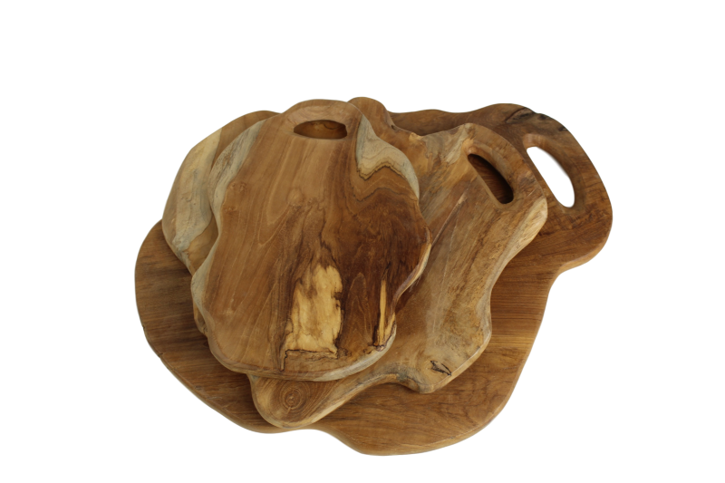 HSM Collection-Servierbrett Groß-40x49x2-Natur-Teak