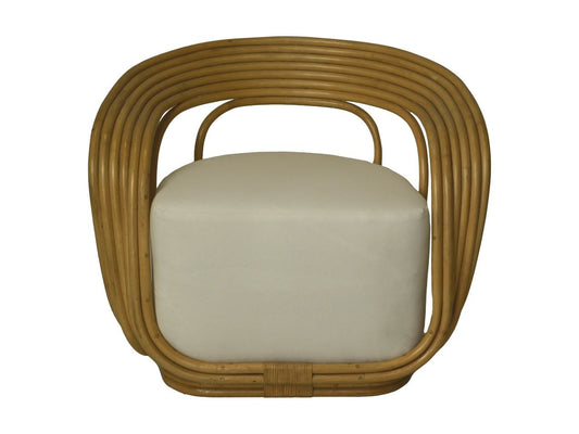 HSM Kollektion-Sessel Charly-65x85x42/71-Natur/Weiß-Rattan/Stoff
