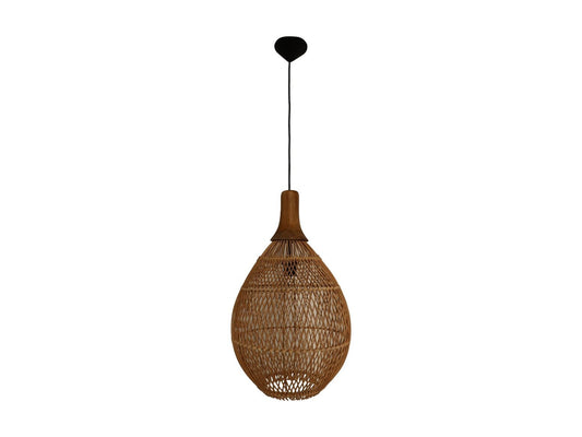 HSM Kollektion-Hängelampe-34x34x58-Natur-Rattan/Teak