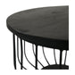 HSM Collection-Runde Beistelltische Maden S/2-ø60x33/ø45x30-Schwarz-Mango/Metall