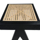 HSM Collection-Hocker Akzent-42x32x45-Schwarz/Natur-Mahagoni/Rattan