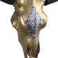 HSM Kollektion - Dekoratives Büffelkopf Groß - 80x80x10 - Gold/Schwarz - Metall