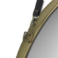 HSM Kollektion - Runder Spiegel mit Riemen - 49x3x68 - Gold/Schwarz - Metall/Kunstleder