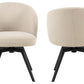 HSM Collection-Esszimmerstuhl Alma + Armlehne-80x58,5x60-Creme/Schwarz-Stoff/Metall