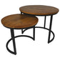 HSM Collection-Runde Beistelltisch Ronin S/2-ø70x46 / ø55x40-Braun/Schwarz-Mango/Metall