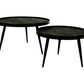 HSM Collection-Runde Couchtisch S/2-ø76x44/ø58x40-Schwarz-Mango/Metall