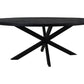 HSM Collection - Ovaler Esstisch Melbourne - 160x90x76 - Schwarz - Mango/Metall