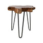 HSM Collection-Beistelltisch Teak Wurzelholz-ø40x47-Braun/Schwarz-Teak/Metall