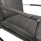 HSM Kollektion-Sessel Miami-95x65x95-Dunkelgrau/Schwarz-Leder/Metall