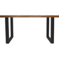 HSM Collection-Rechteckiger Esstisch Melbourne-160x90x77-Braun/Schwarz-Mango/Metall