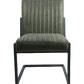 HSM Collection-Esszimmerstuhl Texas S/2-55x50x85-Grün/Grau-Leder/Metall