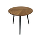 HSM Collection-Runde Beistelltisch Fishbone-45x45x39-Natur/Schwarz-Eiche/Metall